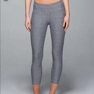 Grey Lululemon Wunder Under Crop